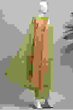 Lime Green Cotton Screen Print Unstitched Suit Set image number 4