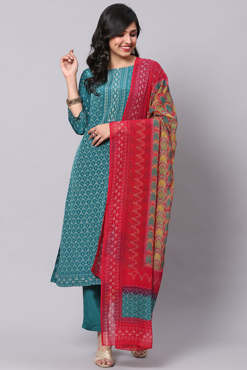 Cherry Red Rayon Fusion Dress image number 6