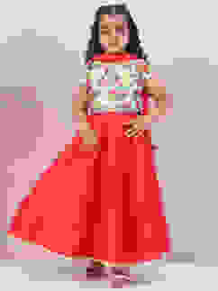 Orange & Turquoise Art Silk Lehenga Set image number 0