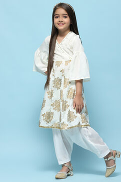 Off White Cotton Short Kurti image number 3