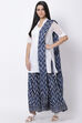 White Cotton Chikankari Kurta Garara Suit Set image number 3