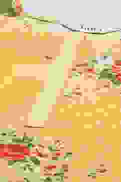 Yellow Printed Viscose A-Line Kurta Slim Pants Suit Set image number 1