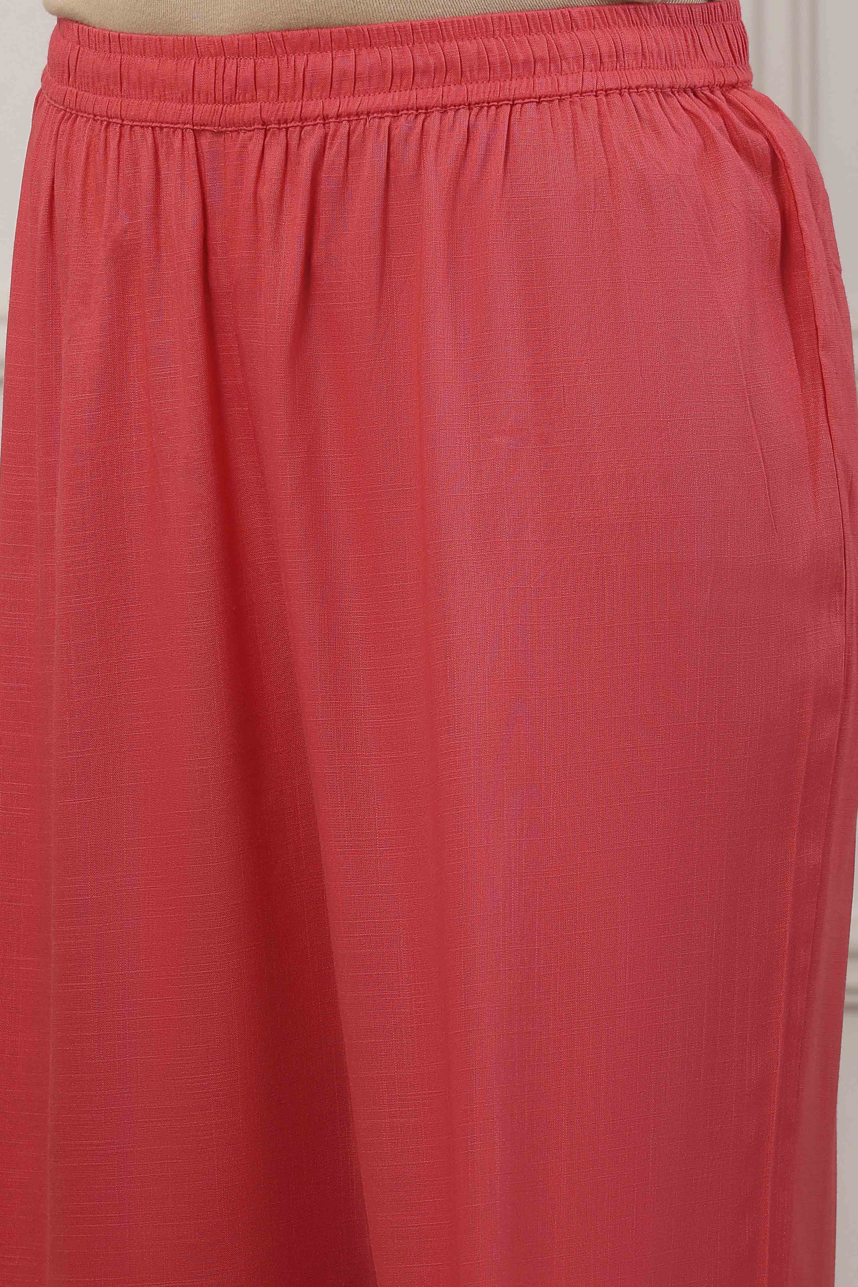 Pink Viscose Blend Straight Suit Set image number 2