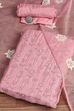Pink Silk Blend Machine Embroidered Unstitched Suit Set image number 0