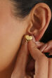 Gold Plated Brass Heart Shaped Stud Earrings image number 1