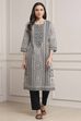 Black Cotton Straight Kurta image number 5