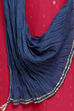 Blue Cotton Solid Dupatta image number 1