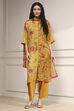Charcoal Printed Straight Suit Set image number 6