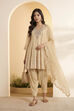 Beige Polyester Kalidar Suit Set image number 0