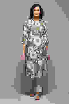 Olive Green LIVA Straight Printed Kurta image number 5