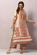 Black Art Silk Kaftan Kurta Palazzo Suit Set image number 6