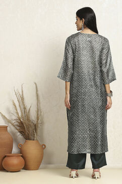 Green Cotton Printed Unstitched Suit Set image number 5