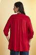 Red Viscose Rayon Embroidered Straight Kurti image number 4