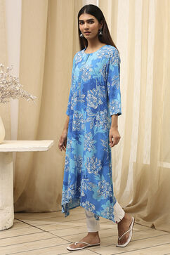 Blue Rayon Viscose  Kurta image number 2