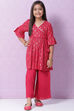 Lime Yellow Rayon Flared Printed Kurta image number 6