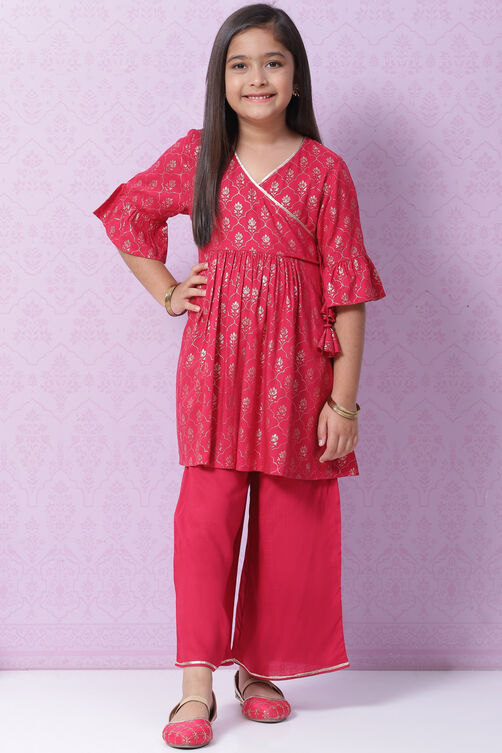 Lime Yellow Rayon Flared Printed Kurta image number 6