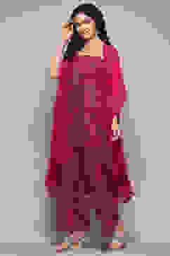 Berry Rayon Flax Straight Printed Jumpsuit image number 2