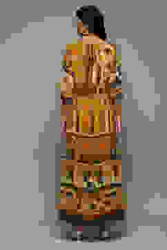 Black Cotton Blend Tiered Printed Dress image number 4