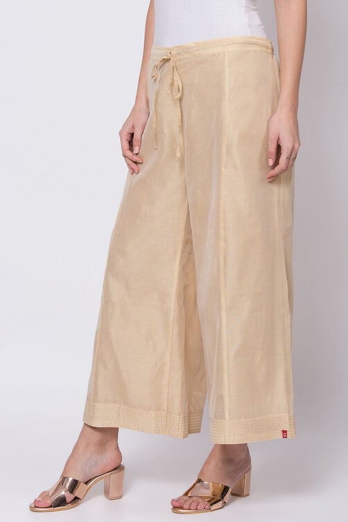 Beige Poly Cotton Palazzo image number 2