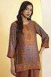 Blue Viscose Blend Straight Kurta image number 3