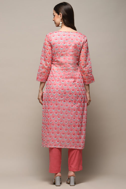 Blue Green Cotton Blend Unstitched Suit set image number 6