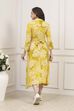 Olive Rayon Printed Straight Dress image number 3