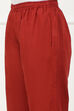 Rust Solid Mid-Rise Straight Palazzo Pants image number 1