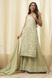 Green Cotton Floral Strappy Straight Suit Set image number 0
