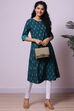 Green Cotton Yarndyed Kurta image number 4