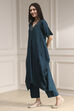 Burnt Orange Dyed Asymmetric Kurta Set image number 3