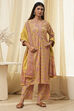 Green Cotton Printed Straight Suit Set image number 6