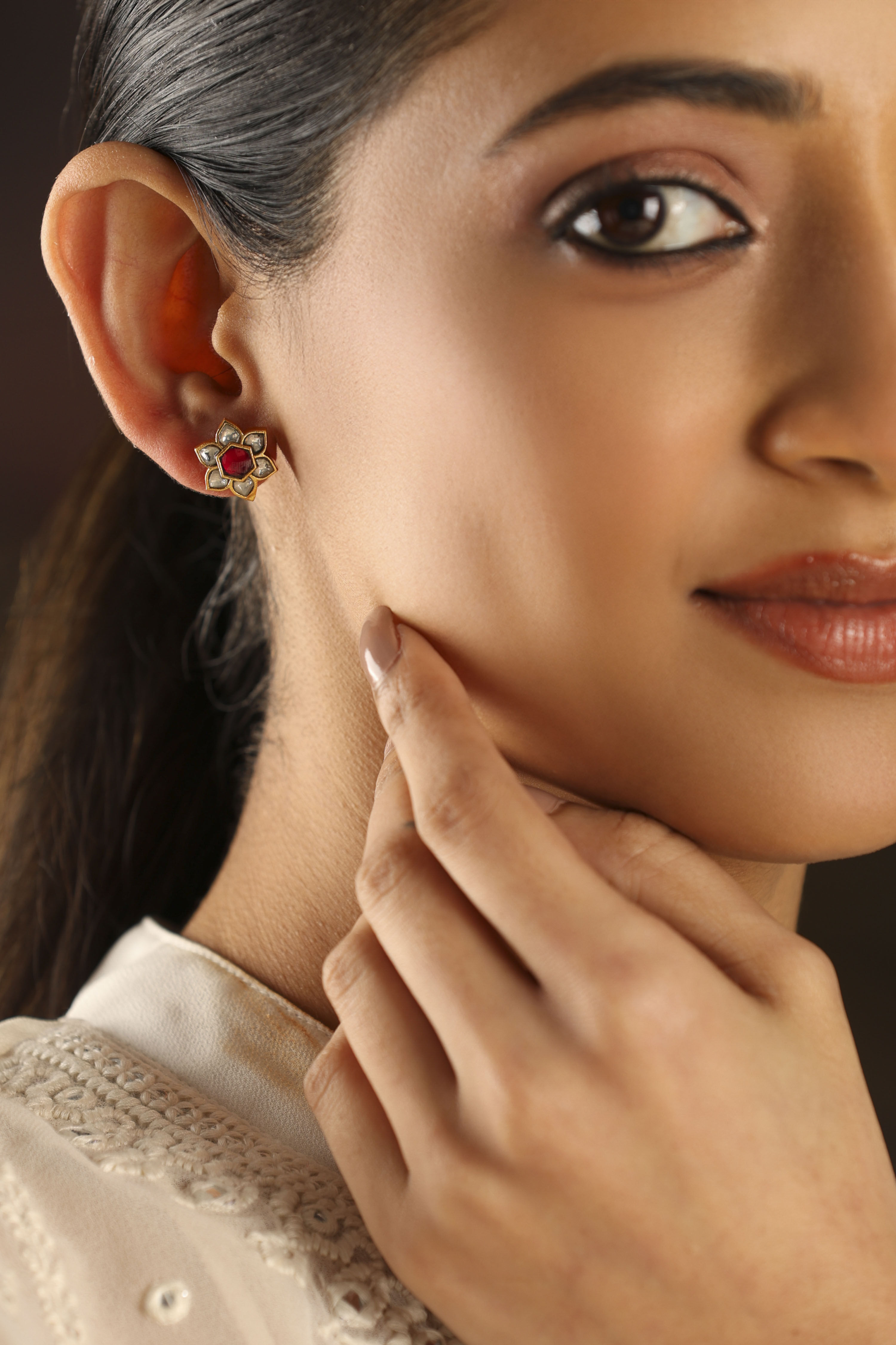 Dark Pink Brass Studs image number 1