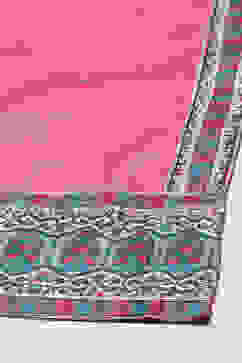 Coral Cotton Kalidar Kurta Narrow Palazzo Suit Set image number 3