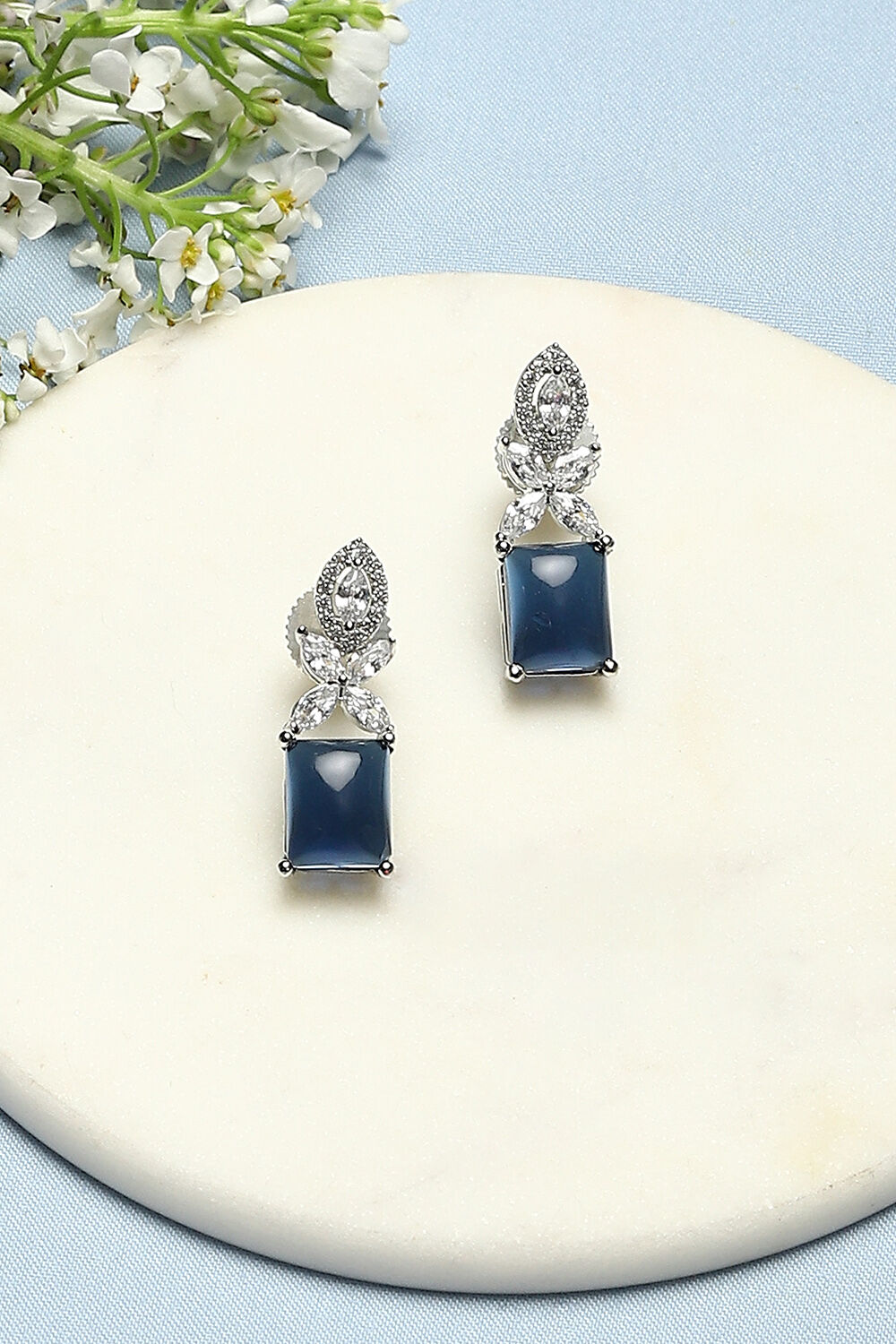 Blue Brass Earrings image number 0