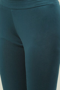 Deep Teal Solid Knitted Leggings image number 1