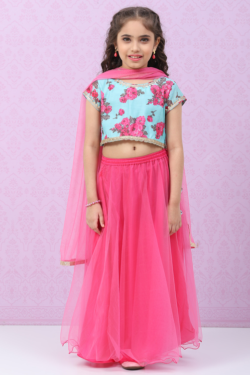Pink Art Silk Lehenga Set image number 0
