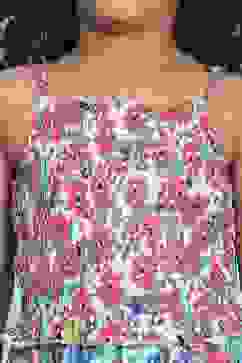 Light Pink Viscose Rayon Flared Printed Lehenga Set image number 1