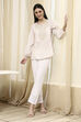 Beige Cotton A-Line Kurti image number 0