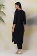 Navy Blue Poly Viscose Straight Kurta Slim Pant Suit Set image number 7