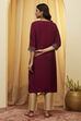 Berry Viscose Blend A Line Kurta image number 4