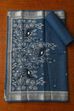 Blue Linen Jamdani Unstitched Suit Set image number 3