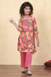 Blue Cotton Straight Printed Suit Set image number 6