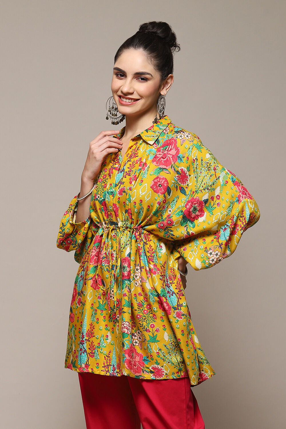 Teal LIVA Printed Top image number 2