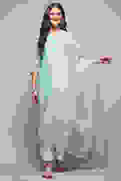 Blue Embroidered Nylon Dupatta image number 3