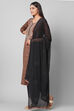 Black Satin Easy Stitch Suit Set image number 6