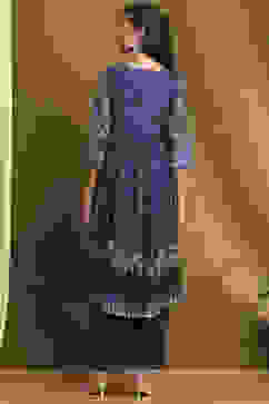 Indigo Modal Printed Angrakha Gathered Suit Set image number 4