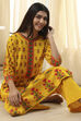 Yellow Pure Cotton Straight Kurta Set image number 0