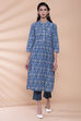 Pink Cotton A-Line Printed Kurta image number 0
