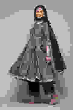 Blue Poly Viscose Anarkali Kurta Palazzo Suit Set image number 7