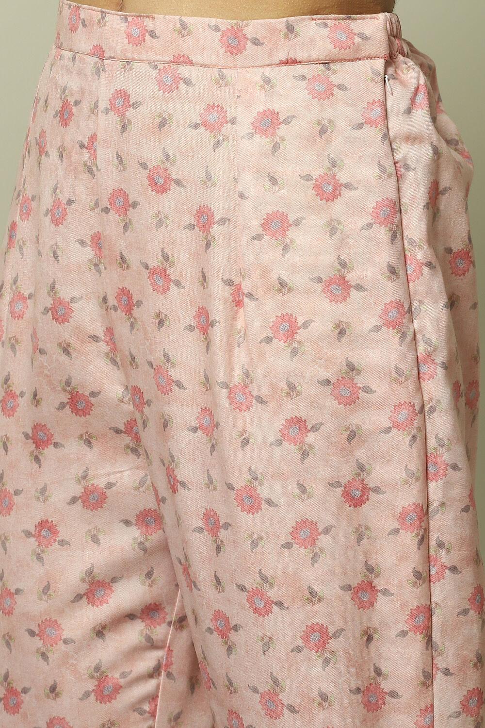 Pink Cotton Digital Print Unstitched Suit Set image number 6